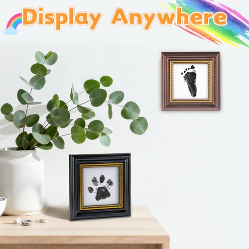 Inkless Baby Hand and Footprint Kit - Mess Free Ink Pad for Newborn Keepsake, Dog Nose & Paw Print Kit, Clean Touch Ink Pad for Baby Hand & Footprints, Ideal New Mom Gifts（Brown） - color: BROWN