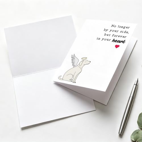PTRUKD, Pet Sympathy Card That Will Stay In Your Heart Forever, Lost Dog, Pet Owner Sympathy, Pet Memorial Bereavement, Dog Owner Loss Card, Suitable for Funerals - color: PLOS-KM-140