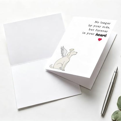 PTRUKD, Pet Sympathy Card That Will Stay In Your Heart Forever, Lost Dog, Pet Owner Sympathy, Pet Memorial Bereavement, Dog Owner Loss Card, Suitable for Funerals - color: PLOS-KM-140