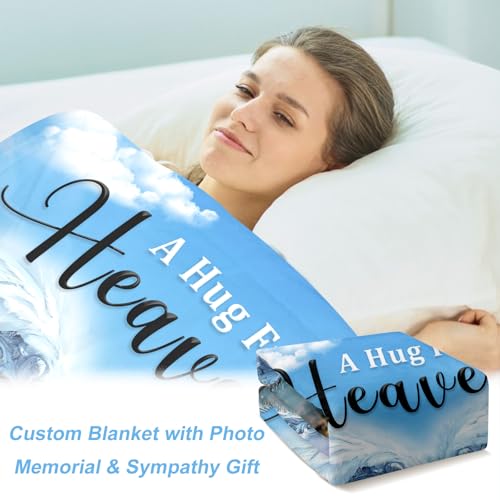 Personalized Sympathy Blanket Custom Memorial Blanket with Photos for Loss of Loved One in Loving Memory Bereavement Grief Gifts for Father Mother Husband Wife Friends (Style-3)