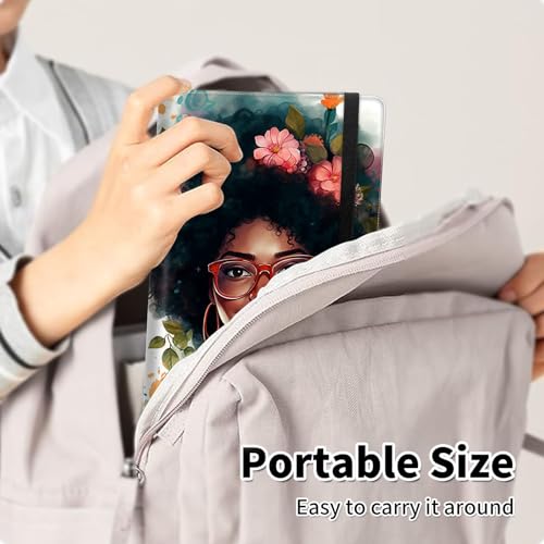 Photo Album 4x6 120 Pockets Photos with Elastic Band, PU Leather Photo Books Small Mini Capacity Picture Album for Family Wedding Anniversary Baby Vacation Pictures, Flower African Girl - color: Flower African Girl
