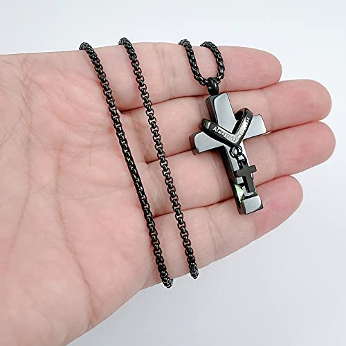 YOUFENG 3 Pieces Cremation Urn Necklaces for Ashes Keepsake Cremation Jewelry Cross Round Bar Birthstone Crystal Stainless Steel Memorial Pendant for Women Men - color: Olivine