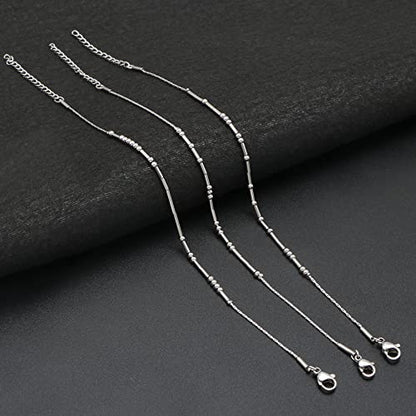 JoycuFF Inspirational Morse Code Bracelets for Women Silver Beads Jewelry Encouragement Mantra Gifts for Her - style: Silver Zero F**k*s