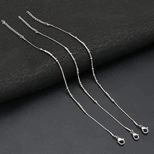 JoycuFF Inspirational Morse Code Bracelets for Women Silver Beads Jewelry Encouragement Mantra Gifts for Her - style: Silver Zero F**k*s