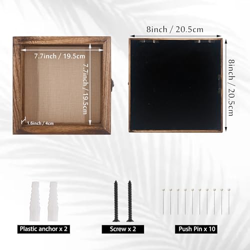 Small Shadow Box Frame 8x8 with Real Glass,Carbonized - color: Wood, size: 8*8