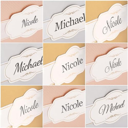 Merry Expressions Personalized Custom Printed Label (Without Box) - Gold or Silver Foil - Made Graduation & Wedding Card Box Comes Adhesive Strips on the Back - color: Personalized Label Only