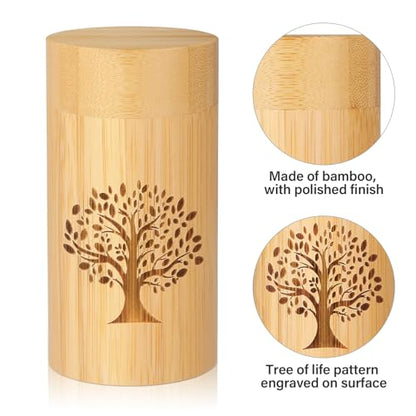 Small Urns for Human Ashes Keepsake with Tree of Life Pattern,Small Cremation Urns for Human Ashes Adult Male Female,Bamboo Scattering Tubes for Human or Pet Ashes,Hold Up to 7.5 Cubic Inches - size: Small,7.5 Cubic Inches