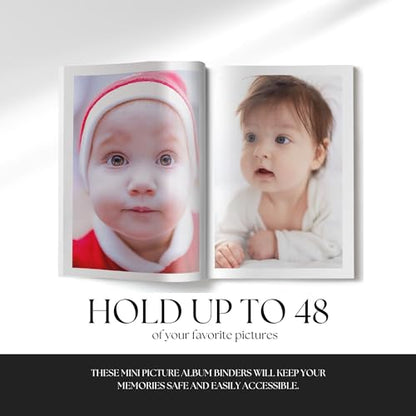 Performore Photo Book Album - 2 Pack of 4x6 Photo Albums - Small Photo Album Binder, Customizable Front Cover, Baby Photo Albums with 24 Photo Pockets, Holds 48 Pictures (Black)