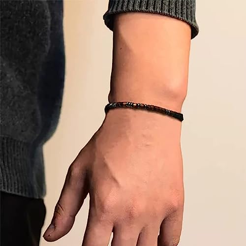 Hug from Heaven Morse Code Bracelet - Until We Meet Again, Black Hematite Beads for Men and Women - color: Hug from Heaven Bracelet
