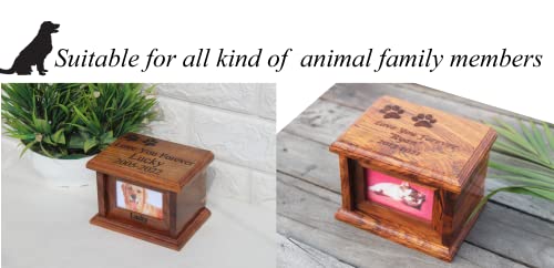 Pet urns for Dogs, Dog urns for Ashes, Wood Pet urn for Cats, Wooden urn for Pet Ashes, Keepsake for Animals, Pet Memorial (Small) - size: Small-With Text