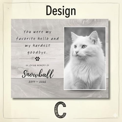 Cat Memorial Gift – Personalized Pet Photo Frame, Custom Cat Loss Keepsake, Cat Remembrance Plaque, Pet Sympathy Gift for Cat Lovers (C) - style: C