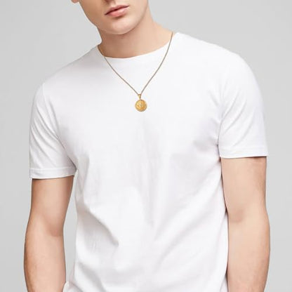 Bible Locket Cross Photo Necklace That Holds Pictures for Men Women | Stainless Steel Openable Keepsake Personalized Faith Gifts for Birthday Anniversary Christmas Memorial Day, 17.7 Inch Chain - color: gold-Saint Benedict