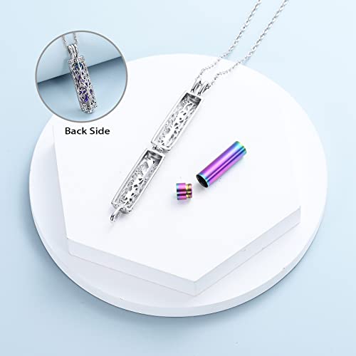 shajwo Cylinder Cremation Jewelry Tree of Life Urn Ashes Necklace for Women Men Vial Cremation Ash Pendant Loved One Memorial Jewelry - color: Customize