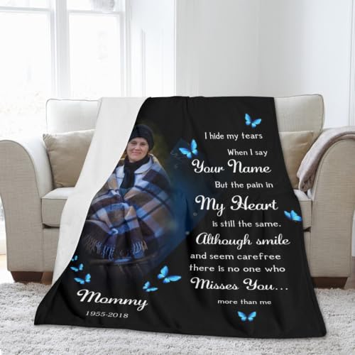 Personalized Memorial Blanket for Loss of Loved Dad Mom Husband Wife - color: Memorial Blanket 02