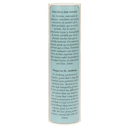 Saints Collection St. Anthony Flickering LED Prayer Candle - English & Spanish Prayers, Unique Religious Decoration for Altar, Mantle or Home - style: St Anthony
