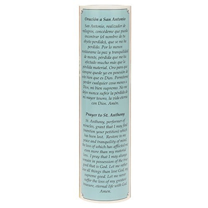 Saints Collection St. Anthony Flickering LED Prayer Candle - English & Spanish Prayers, Unique Religious Decoration for Altar, Mantle or Home - style: St Anthony