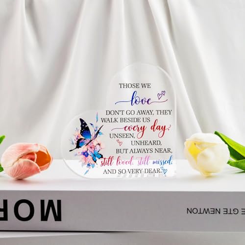 Condolences Remembrance Gifts for Loss Sympathy Grieving Friends | Bereavement Memorial Gift for Loss of Mother Dad Daughter Husband Grandma Acrylic Memorial Plaque Table Decor