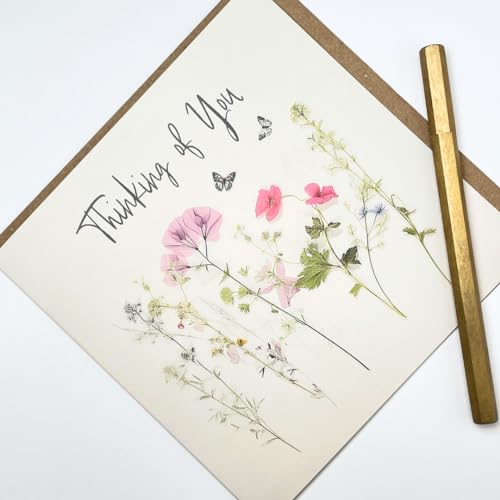 Old English Co. Flower Thinking of You Card - Flower Photograph Artwork Greeting Card - Sympathy, Sorry, Condolences, Bereavement Card for Friends Family | Blank Inside