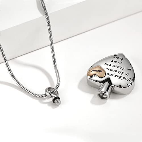 Heart Urn Necklace for Ashes Women Men Cremation Jewelry for Ashes Cremation Necklace In Memory of Loved One Grandpa Grandma Dad Mom Uncle Aunt Brother Sister Daughter Son - style: Husband