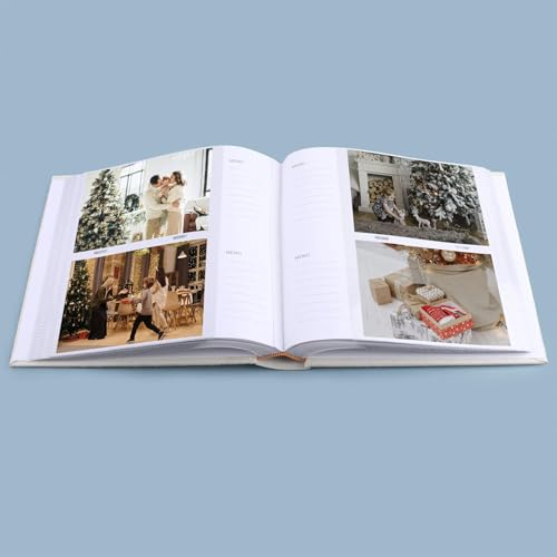 Photo Album Hold 200 4x6 Photos with Front Window for DIY (Cream) - color: Cream