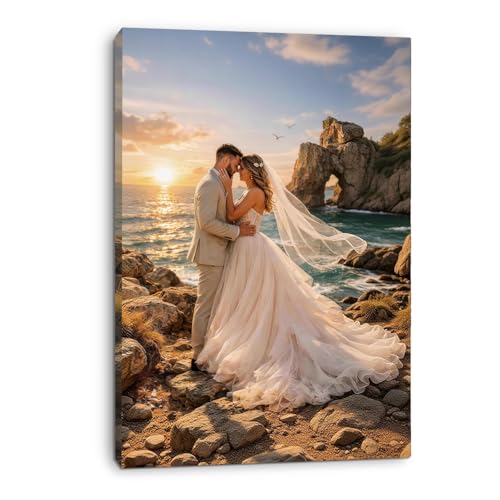 Custom Canvas Prints with Your Photos, Personalized Home Decor Canvas Wall Art, Meaningful Keepsake Gift for Family Couple Wedding Baby Pet, Framed Poster Style Artwork (11"x14") - size: 11"L x 14"W