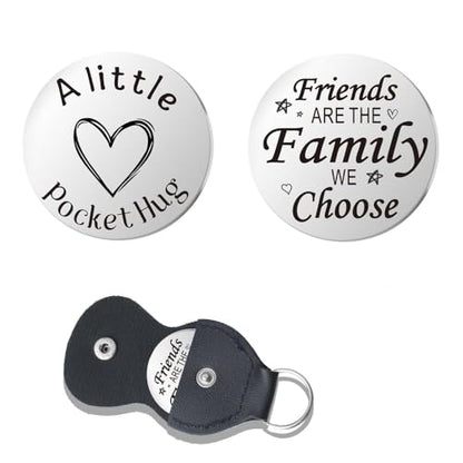 Pocket Hug Token for Women Men Him Birthday Inspirational Gifts for Daughter Friend Long Distance Gifts for Wife Mom - color: Friends Are the Family