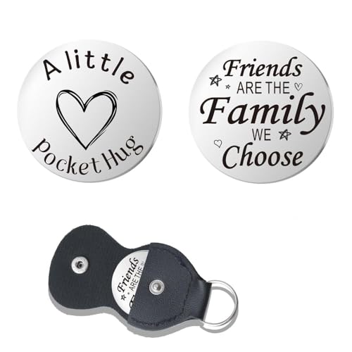 Pocket Hug Token for Women Men Him Birthday Inspirational Gifts for Daughter Friend Long Distance Gifts for Wife Mom - color: Friends Are the Family