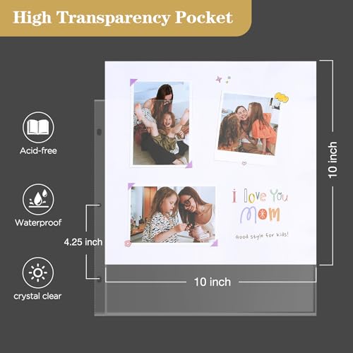 Mublalbum 10x10 Inch 3 Ring DIY Scrapbook Photo Album 80 Pages, White - color: White, size: 10x10 Inch 80 Pages