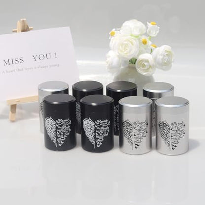 3 Inches Small Urns for Human Ashes Set of 8 Mini Urns for Sharing Small Keepsake Urns Memorial Ashes Holder-Wing - size: Set of 8-heart wing