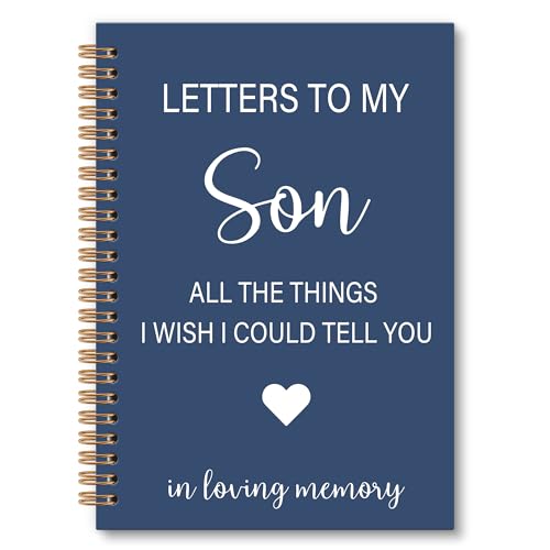 OINDADE Memorial Gifts for Loss of Son Grief Notebook Journal, Letters to My Son in Heaven Journal, Memorial Sympathy Notebooks Gifts for Loss of SonMother, In Loving Memory Sympathy Gifts, 6x8.2In - color: son
