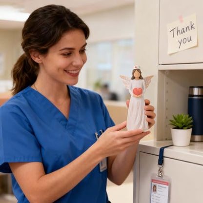 Nurse Gifts for Women, Angel Nurse Statue Hand-Painted for Home Desk Decor | Resin Figurines for Nursing School Graduation, Nurses' Day, Retirement Commemorations, or As a Token of Appreciation - style: Nurse Gifts