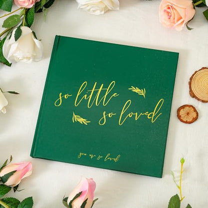 Calculs So Little So Loved Baby Shower Guest Book, Green - color: Green & Gold