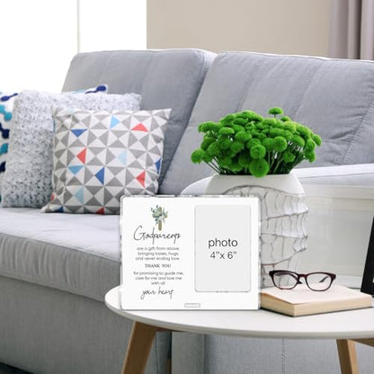 Godparents Gifts Picture Frame, Godparent Gift From Godchild, Christian Godfathers Godmothers Gifts Godparents Thank You Acrylic Photo Frames, Photo 4 x 6 Inches - color: Godparents- A