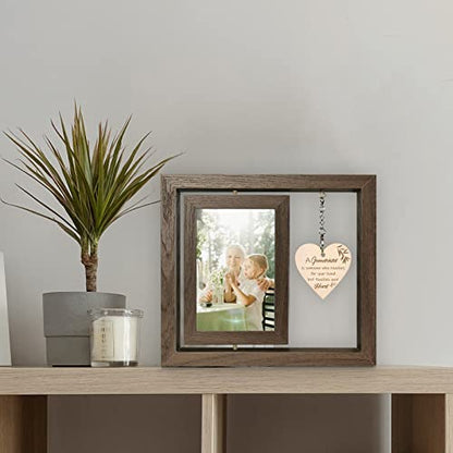 EYITUPC Rotating Grandparents Wood Frame New Grandma Gift First Time | Birthday, Christmas, Mother's Day, Father's Day, Grandparents Day, Grandchildren Granddaughter Grandson, Display 2 4x6 Inch - color: A Grandchild is Someone Who Reaches for Your Hands