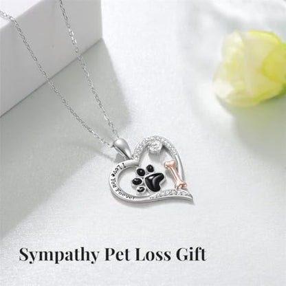 Cynlsum Dog Memorial Gifts Remembrance Necklace: Loss of Dog Sympathy Gift- Personalized Pet Necklace for Women Pet Lovers- Bereavement Gift Keepsake Passing Away Gifts Heart Shape - size: B