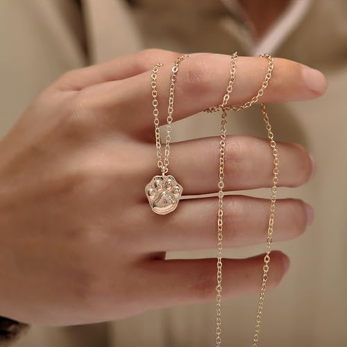 RZKING Golden Necklace for Women, Gifts for Best Friend Sister Mom Daughter - style: Paw Print