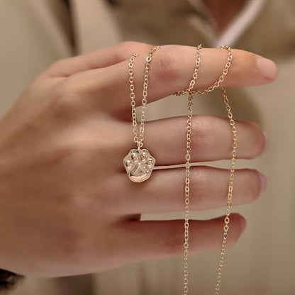 RZKING Golden Necklace for Women, Gifts for Best Friend Sister Mom Daughter - style: Paw Print