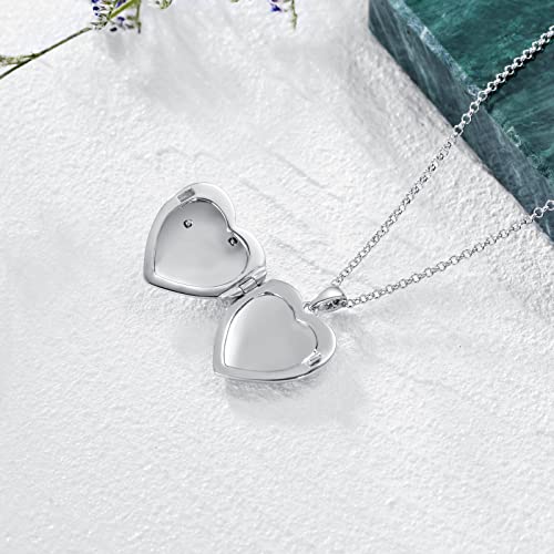 SOULMEET Personalized Silver Locket Necklace That Holds Pictures Photo Keep Someone Near to You, Memorial Custom Lockets Necklaces Letters Engraving for His Her - color: A4-Infinity sunflower-Two tones White+Yellow, style: Locket Necklace Only