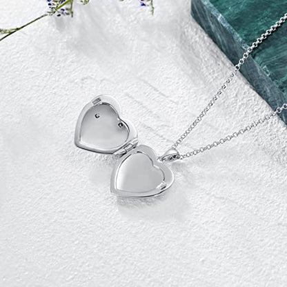 SOULMEET Personalized Silver Locket Necklace That Holds Pictures Photo Keep Someone Near to You, Memorial Custom Lockets Necklaces Letters Engraving for His Her - color: A4-Infinity sunflower-Two tones White+Yellow, style: Locket Necklace Only