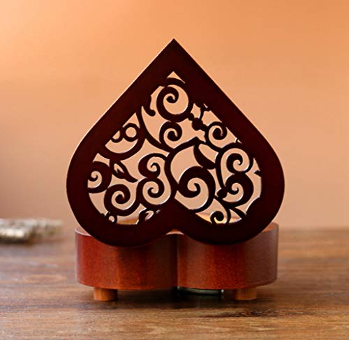 Sooharic Wooden Music Box Wind Up Clockwork Mechanism Small Musical Gifts (Let It Be) - color: Let It Be