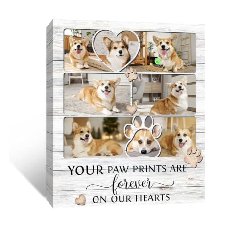 Custom Pet Picture, Dog Cat Memorial Photo Collage Framed Canvas Wall Print | Custom Multiple Cat Portrait with Name, Dates, Wall Art Display, Gallery Wrapped, Farmhouse Decor - color: Style2