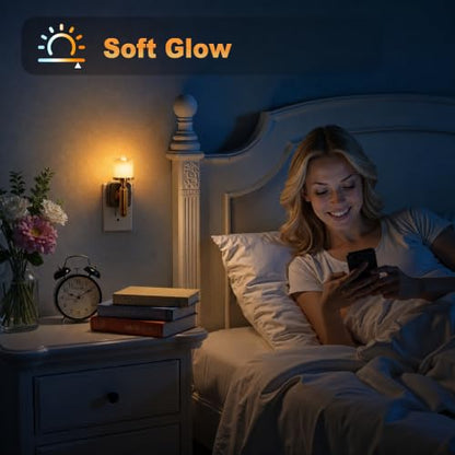 JandCase Candle Night Light, Night Lights Plug into Wall - color: Candle-3000K（Glass）, size: 1 Pack