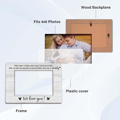 Daddy Picture Frame, First Time Dad Gifts for Husband, New Dad Keepsake Frames, 4x6 Father's Day Picture Frame for Tabletop Display Photo Insert - M08 - style: Be A Daddy