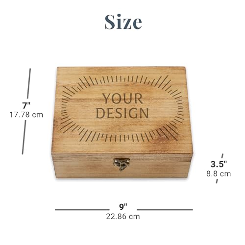 Let's Make Memories Personalized Wooden Keepsake Box With Hinged Lid - Wood Memento Box - Decorative Storage - Home Decor - For Couples, Wedding, Newlyweds - Laser Engraved - Day to Remember - style: Day to Remember