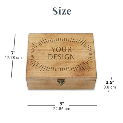 Let's Make Memories Personalized Wooden Keepsake Box With Hinged Lid - Wood Memento Box - Decorative Storage - Home Decor - For Couples, Wedding, Newlyweds - Laser Engraved - Script Names - style: Script Names