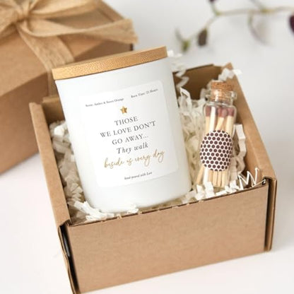 Memorial Candle Gift Box | Sympathy Remembrance Present | Personalized Bereavement Gift | in Memory Soy Wax Candle-White/Unscented - color: White