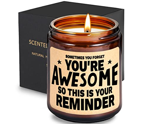 Scented Candle Gifts for Women, Her - Inspirational, Cheer Up Gift - color: You Are Awesome