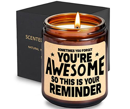 Scented Candle Gifts for Women, Her - Inspirational, Cheer Up Gift - color: You Are Awesome