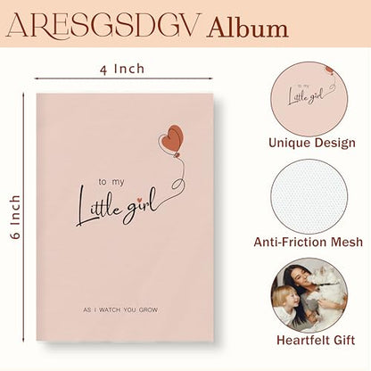 Baby Girl Photo Album 4x6 18 Pockets Photos, First Birthday Gifts for Girls, to My Little Girl Small Mini Photo Album Hold 36 Pictures Book for Baby Shower Newborn Family - color: Little Girl