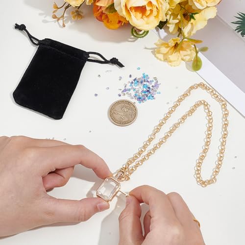 NBEADS Locket Pendant Necklaces, Memory Locket Charms Brass Floating Memory Necklace - style: Rectangle